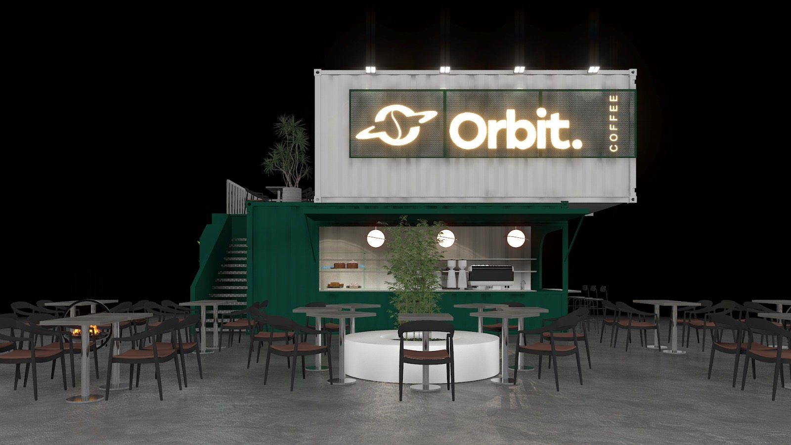 Orbit Coffee konteyner mağaza konsepti